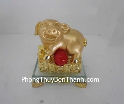Heo phú túc trường lạc vàng,đế thủy tinh Y318