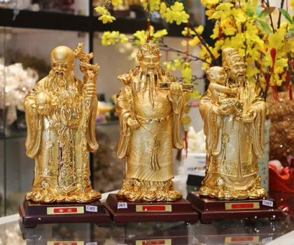 Tam đa vàng, chậu bảo nhỏ - tam tinh hiến thụy H231G