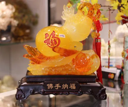 Hồ lô ngọc vàng cam trên tay phật - Phật thủ nạp phước C156A