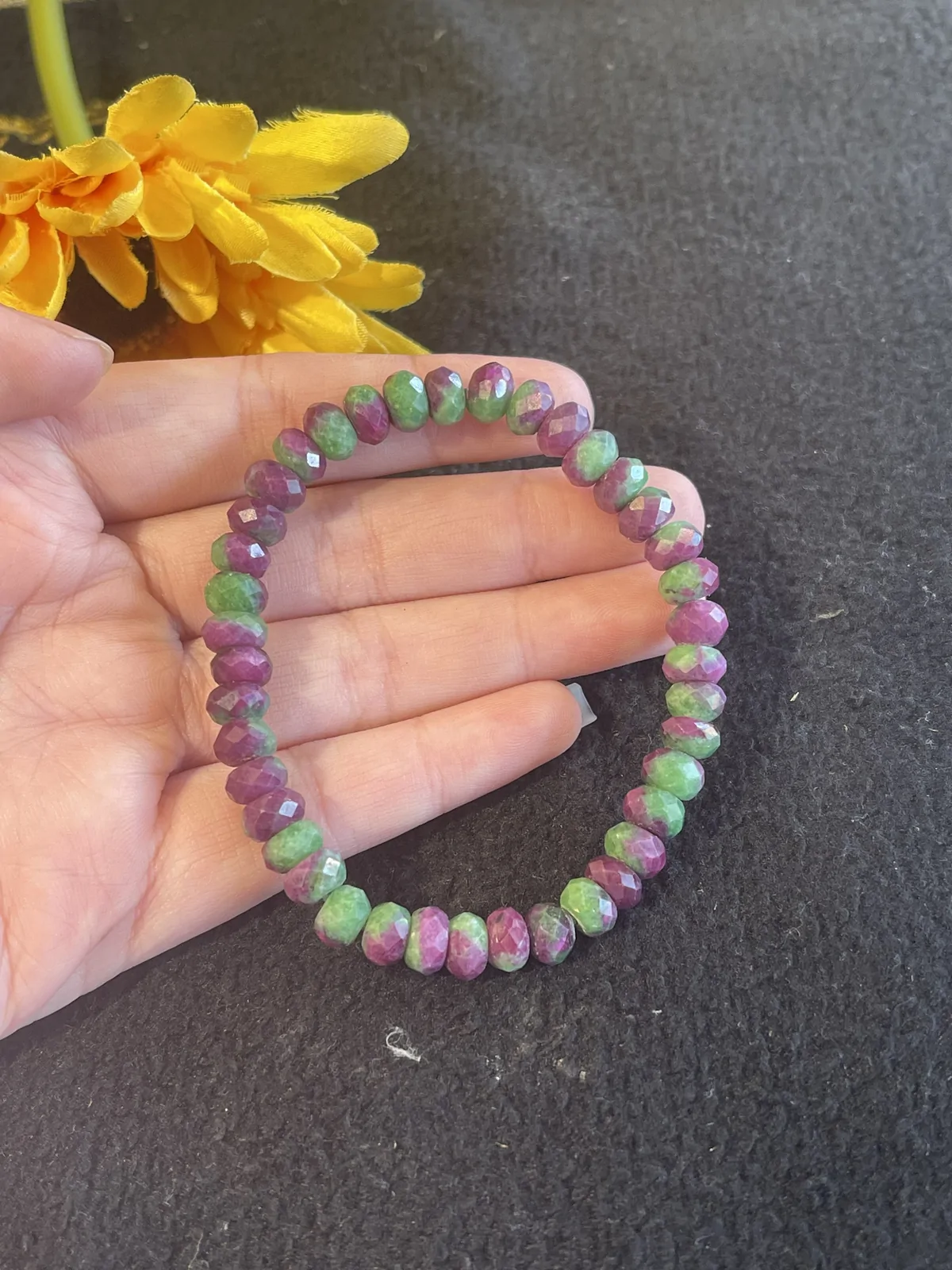 Chuỗi Ruby xanh đỏ vát cạnh ( 19,1g - 40bi ) S6653-S5-6780