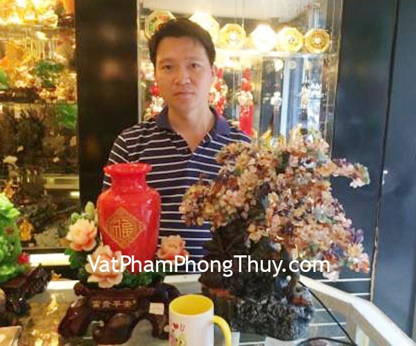 Anh Nam- khách hàng mua cây phong thủy luân nhiều màu KC001 và mẫu đơn đỏ bình an G122A